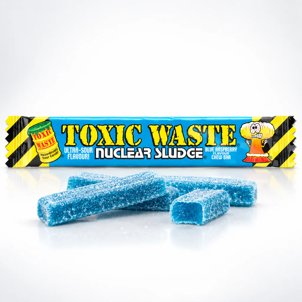 Конфеты кислые жевательные Toxic Nuclear Sludge Sour Raspberry со вкусом малины 20г 1/50 (США)