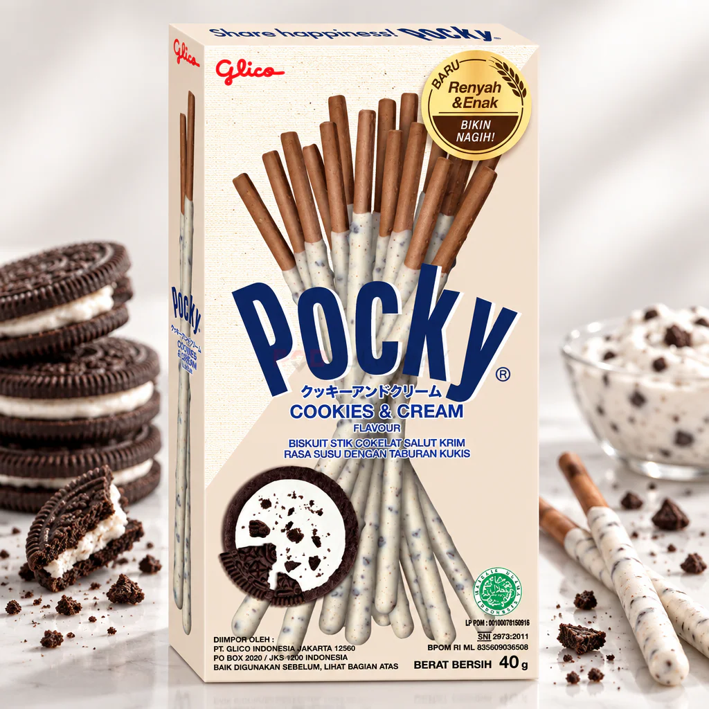 Палочки бисквитные Pocky Cookies & Cream 40г 1/10 (Тайланд)