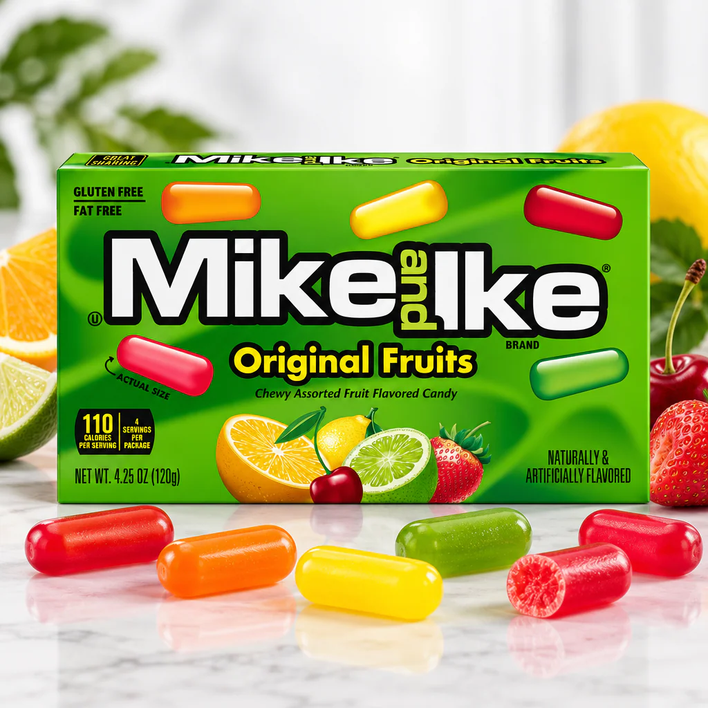 Конфеты жевательные Mike and Ike Original Fruits со вкусом фруктов 120г 1/12 (США)