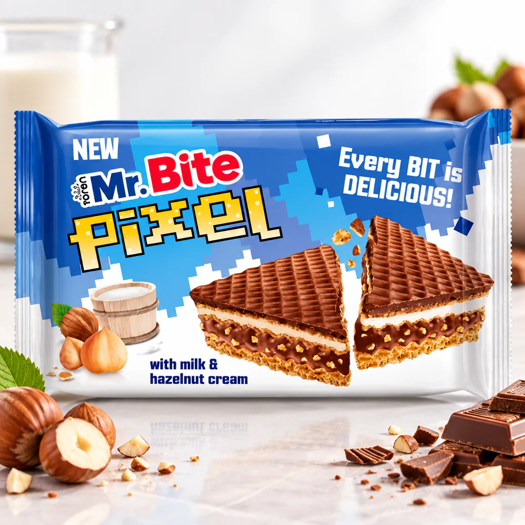 Вафли PIXEL с фисташковым кремом в молочном шоколаде 30г 1/24