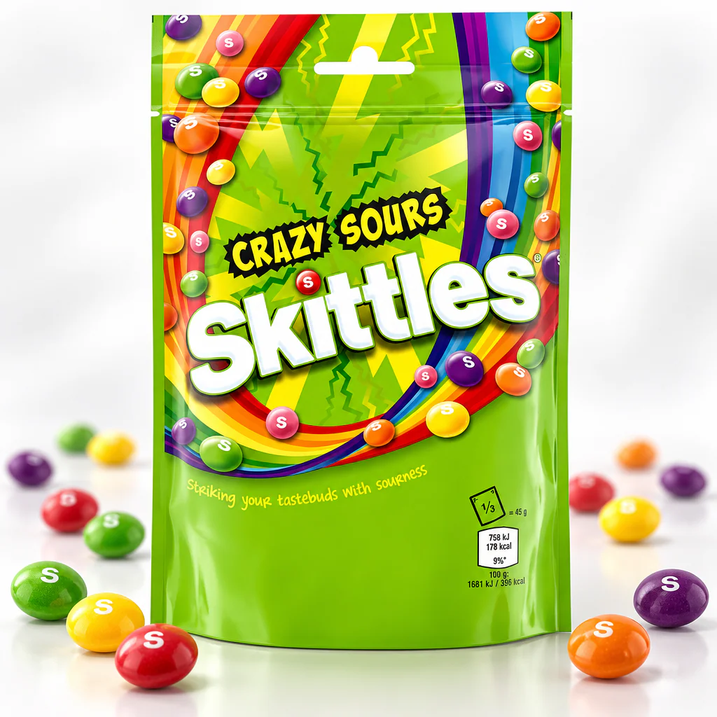 Драже Skittles Crazy Sours кислые фрукты 136г 1/15 (Германия)