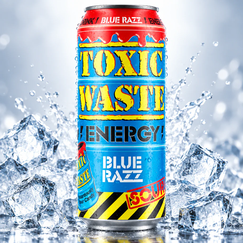 Напиток энергетический Toxic Waste Energy Sour со вкусом голубики и малины (кислый) 500мл 1/12 (США)