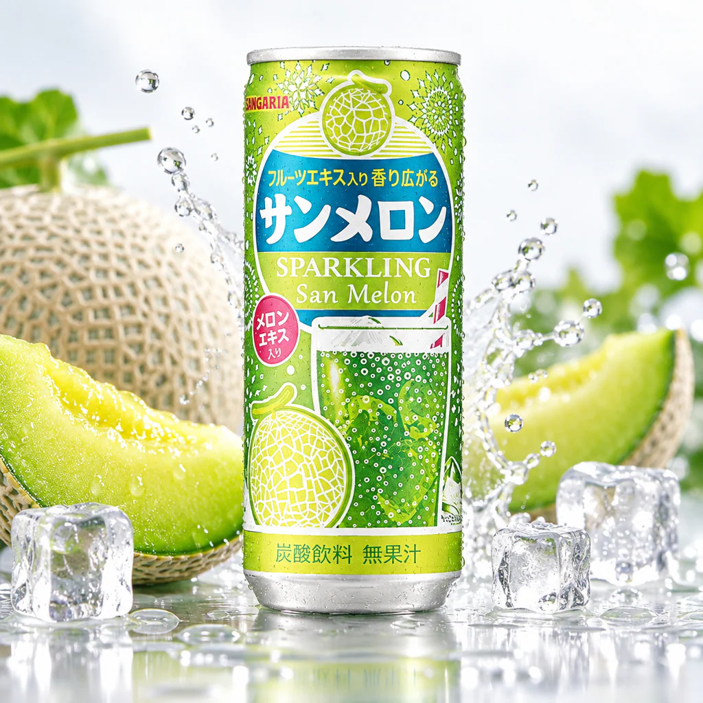 Напиток газированный SANGARIA Hajikete Melon со вкусом дыни 250мл 1/30 (Япония)