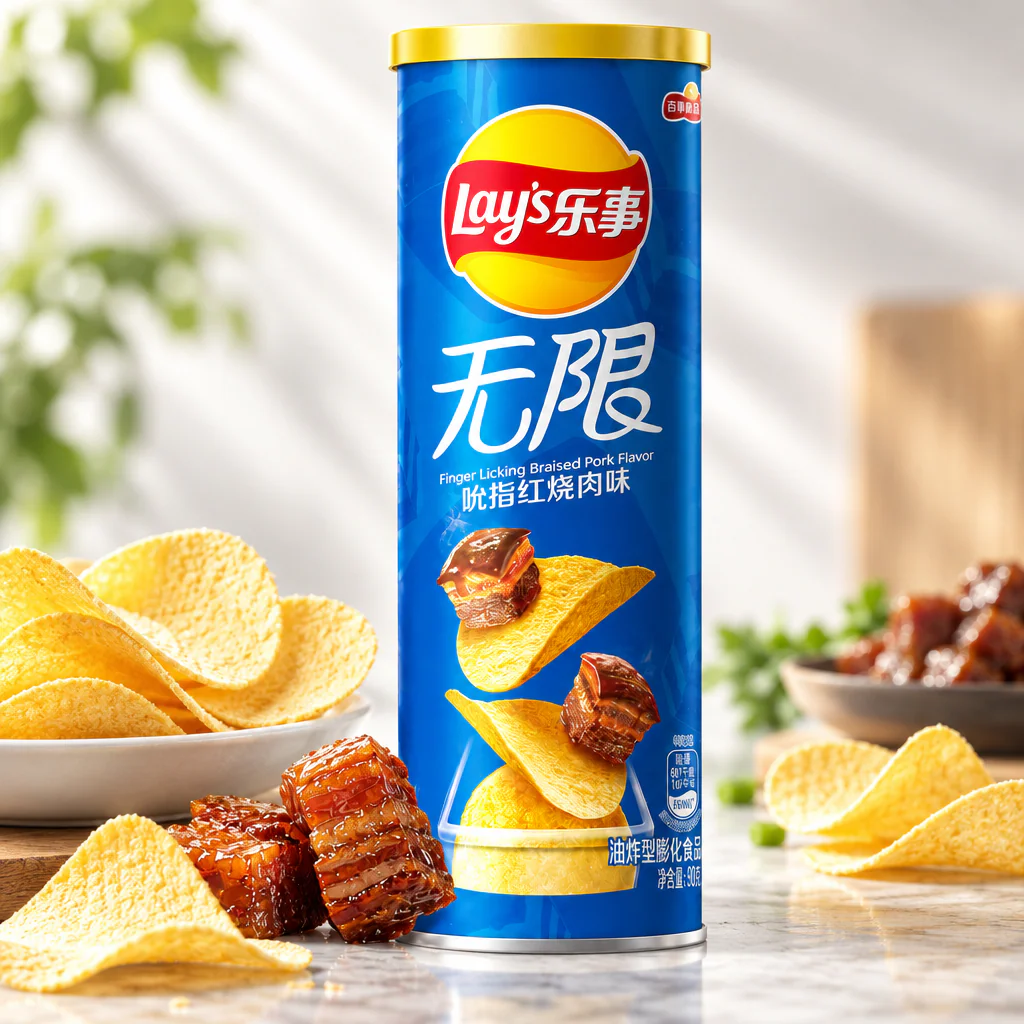 Чипсы Lay's STAX Finger Licking Braised Pork со вкусом тушеной свинины 90г 1/24 (Китай)