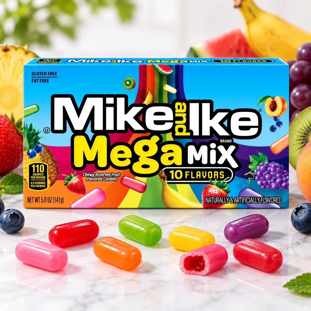 Конфеты жевательные Mike and Ike Mega Mix мега микс 120г 1/12 (США)
