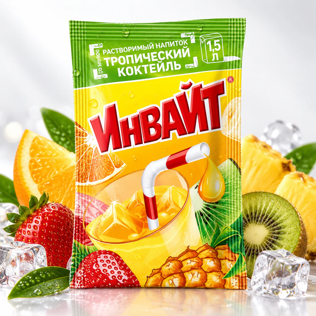 Напиток растворимый INVITE Тропический коктейль 12г 1/24