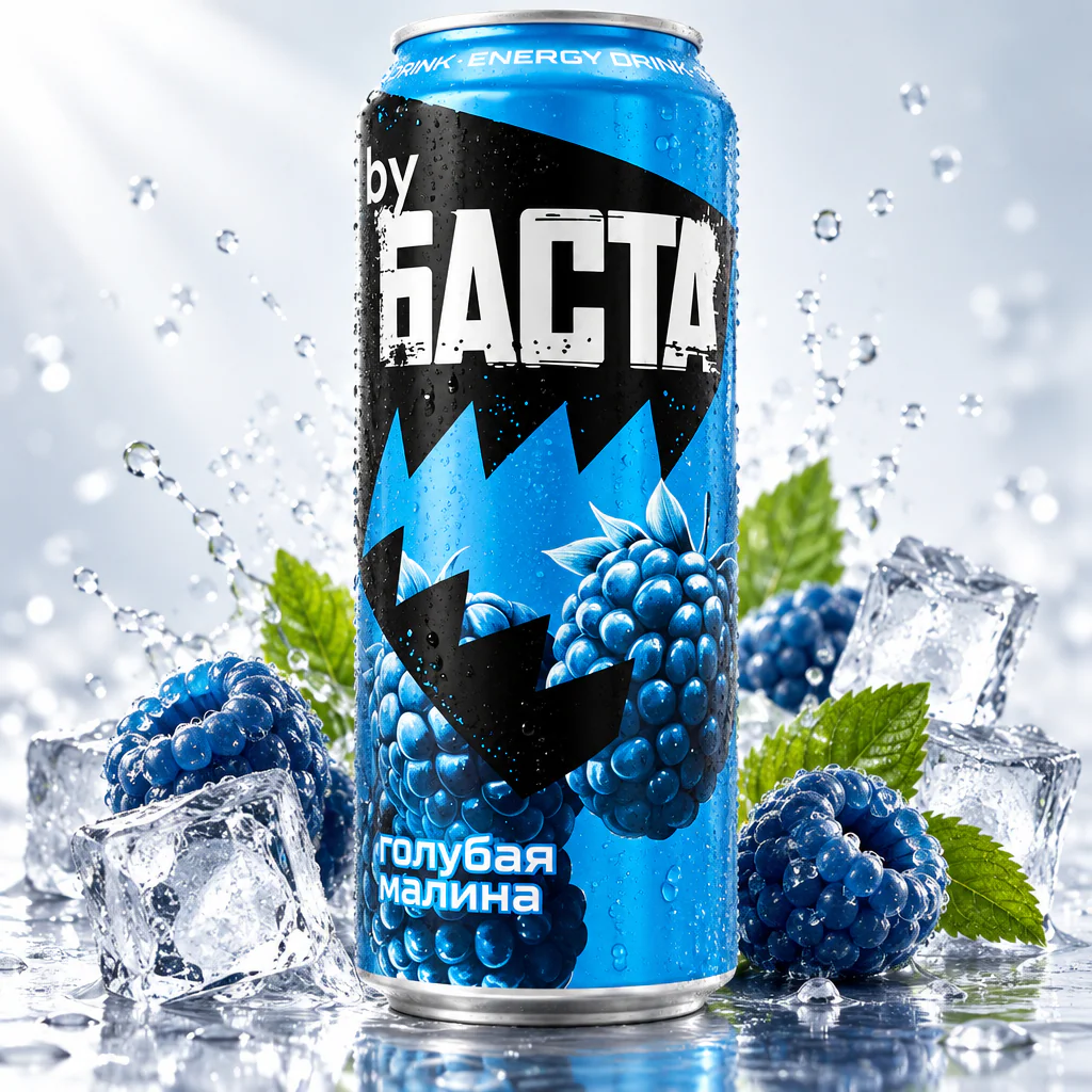 Напиток энергетический By Баста со вкусом голубой малины 450мл 1/12 (Россия)