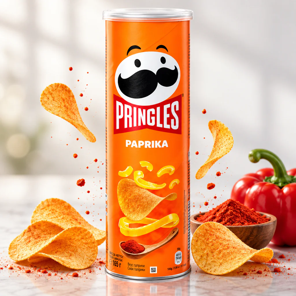 Чипсы Pringles Paprika со вкусом паприки 165г 1/19 (Бельгия)