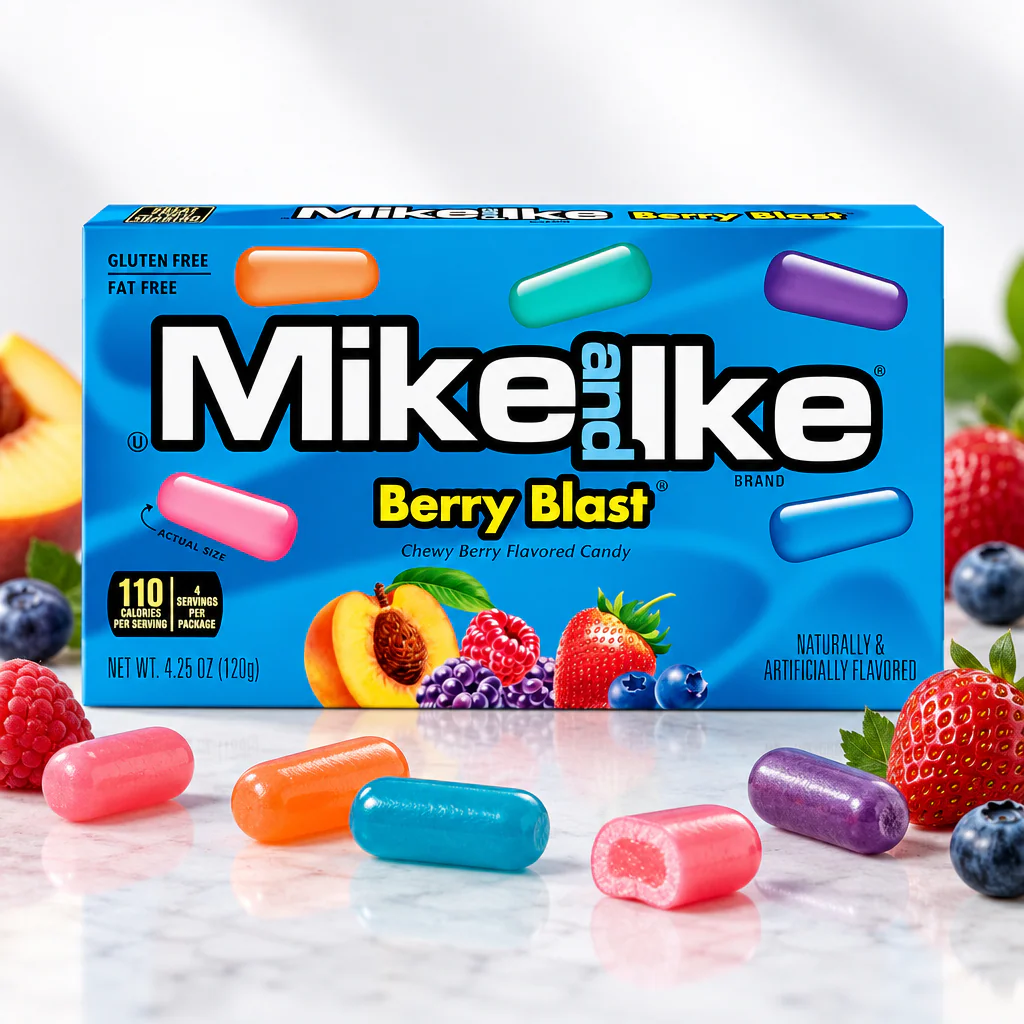 Конфеты жевательные Mike and Ike Berry Blast ягодный взрыв 120г 1/12 (США)