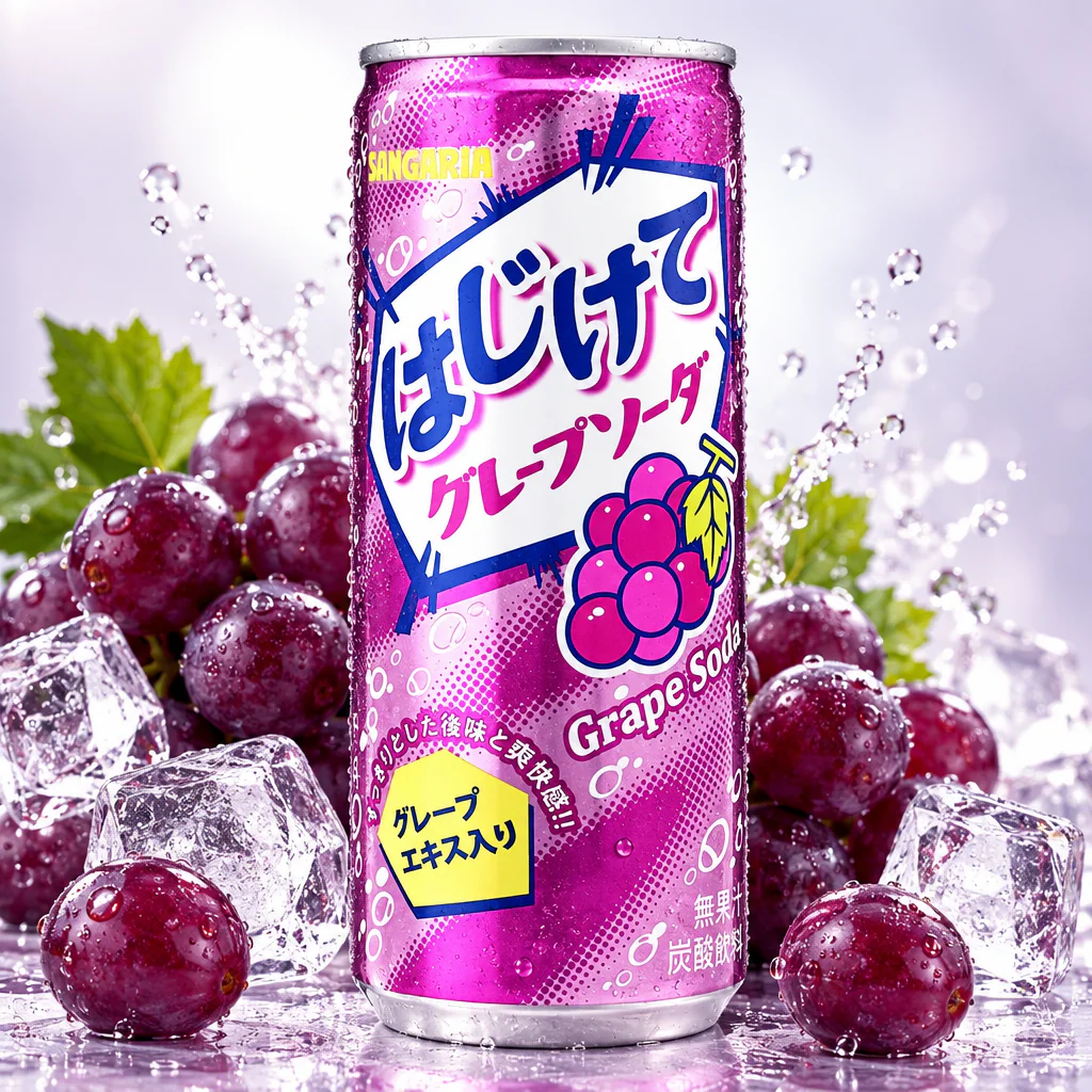 Напиток газированный SANGARIA Hajikete Grape со вкусом винограда 250мл 1/30 (Япония)