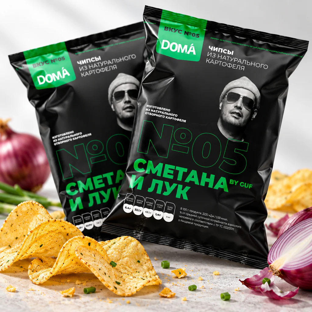 Чипсы DOMA со вкусом сметаны и лука 70г 1/12 (Россия)