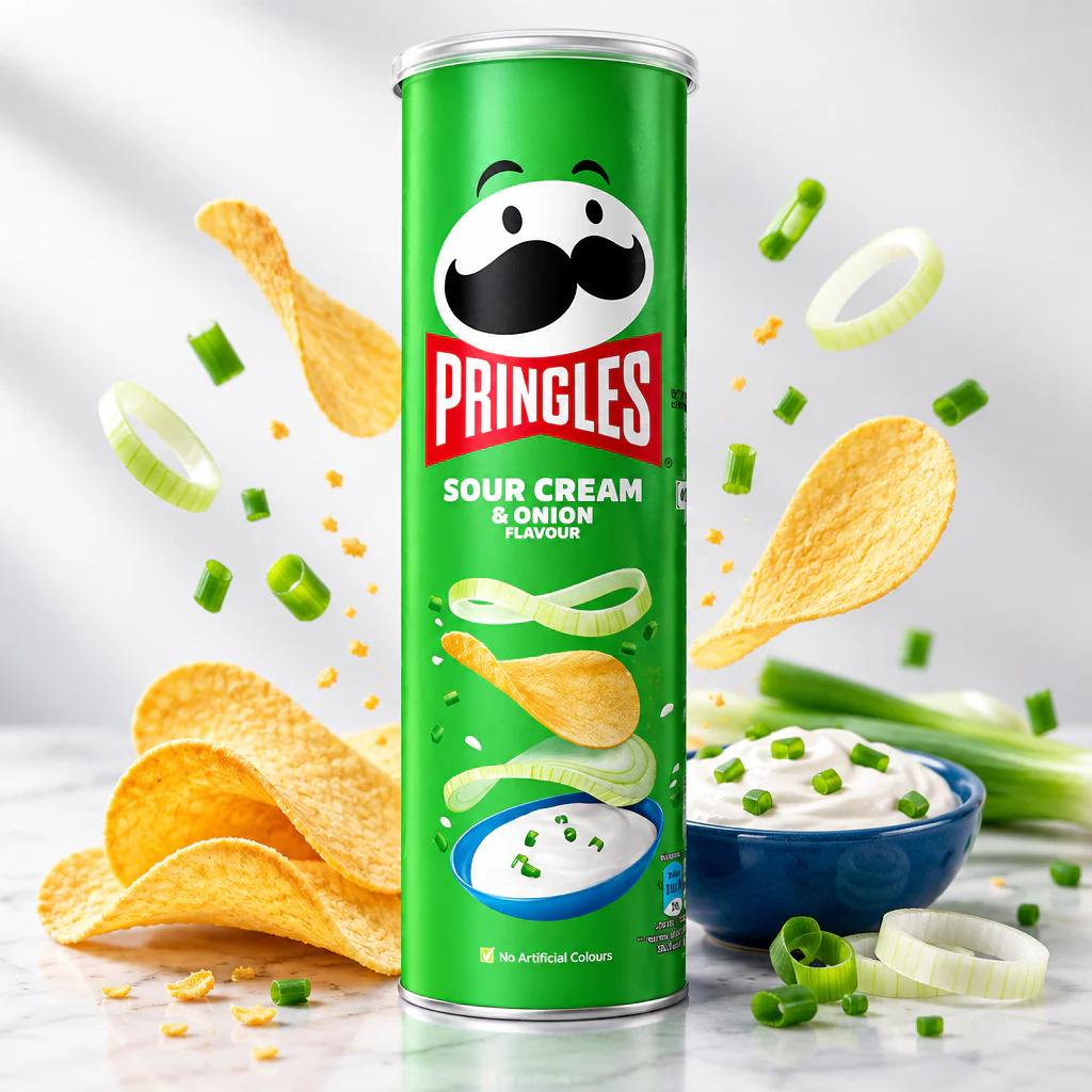 Чипсы Pringles Sour Cream & Onion cо вкусом сметаны и лука 158г 1/14 (США)