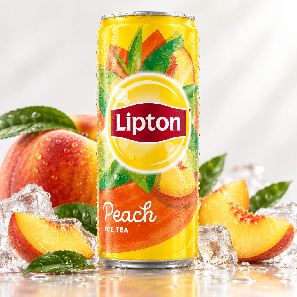 Напиток чай холодный Lipton Peach Ice Tea со вкусом персика (тонкая банка) 330мл 1/24