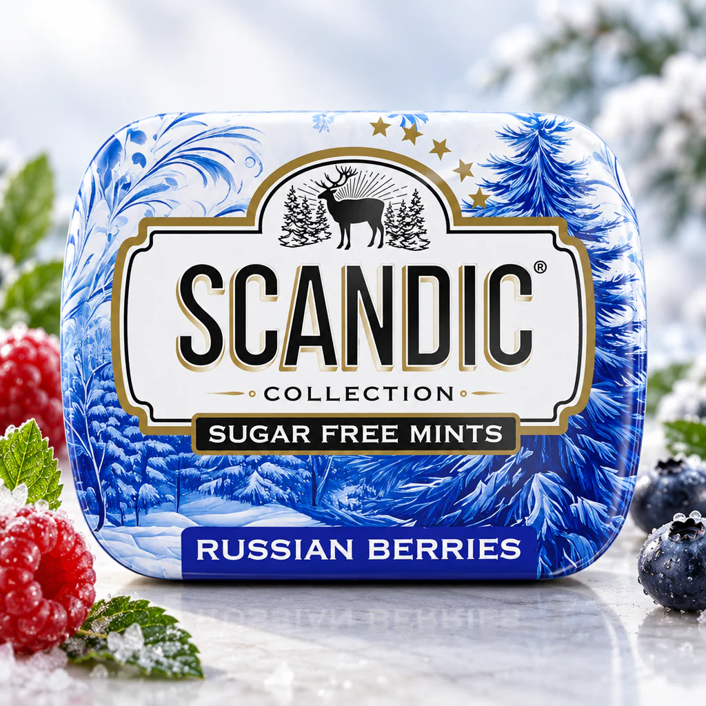 Конфеты SCANDIC Russian Berries Смородина-Базилик 14г 1/18 (Россия)
