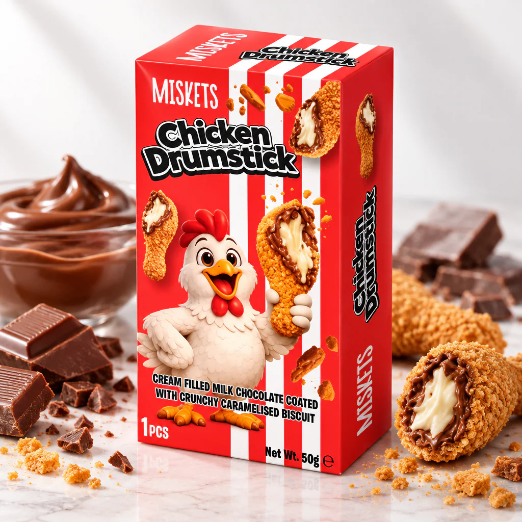 Шоколад молочный Chicкen Bite White Chocolate Куриная ножка 50г 1/12 (Турция)