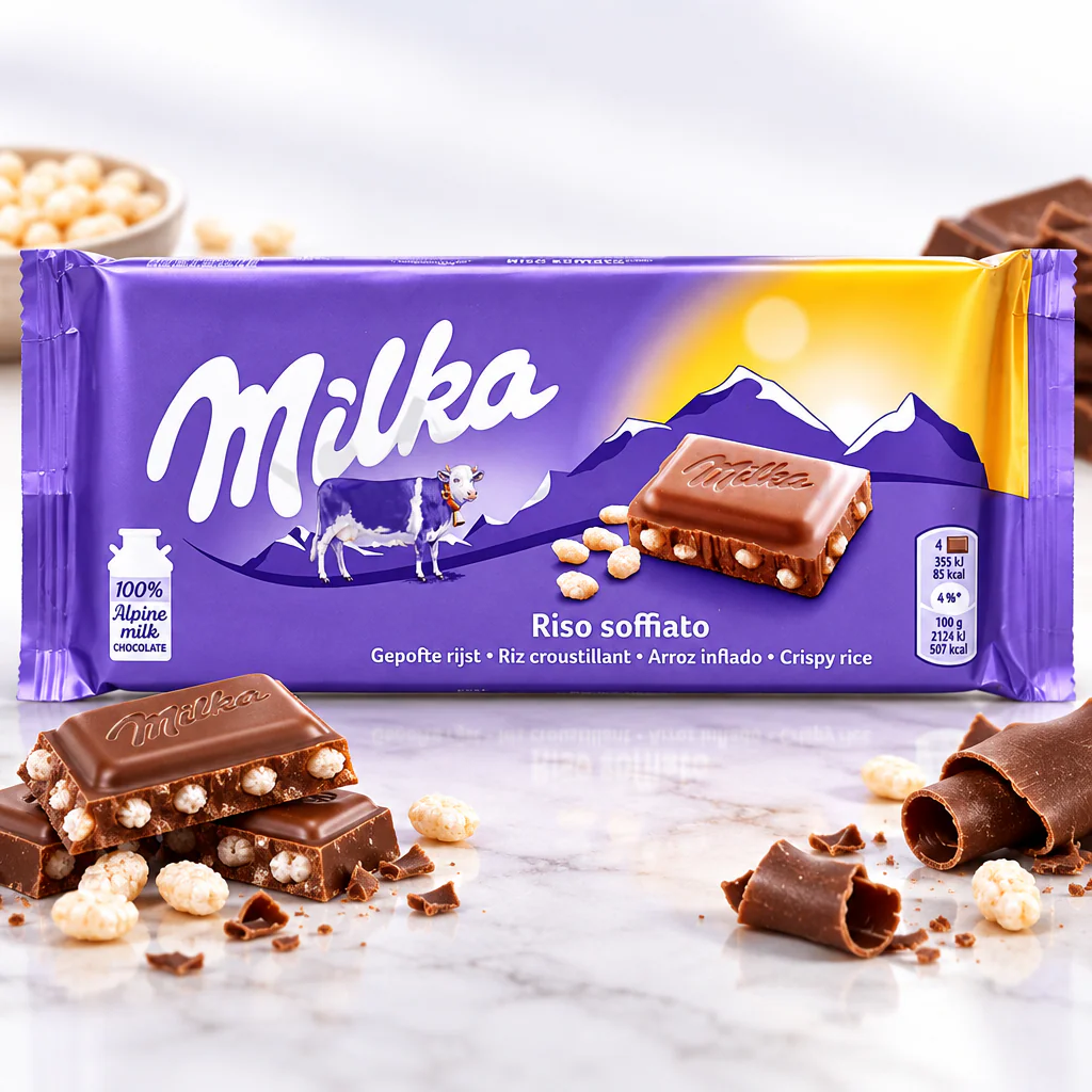 Шоколад молочный Milka Crispy Rice 100г 1/21 (Германия)