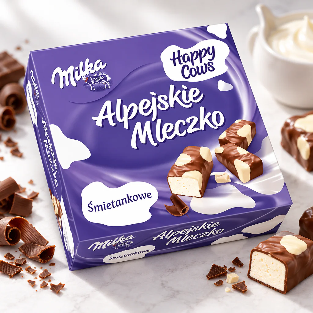 Конфеты шоколадные Milka Alpejskie Mleczko Happy Cows 330г 1/8