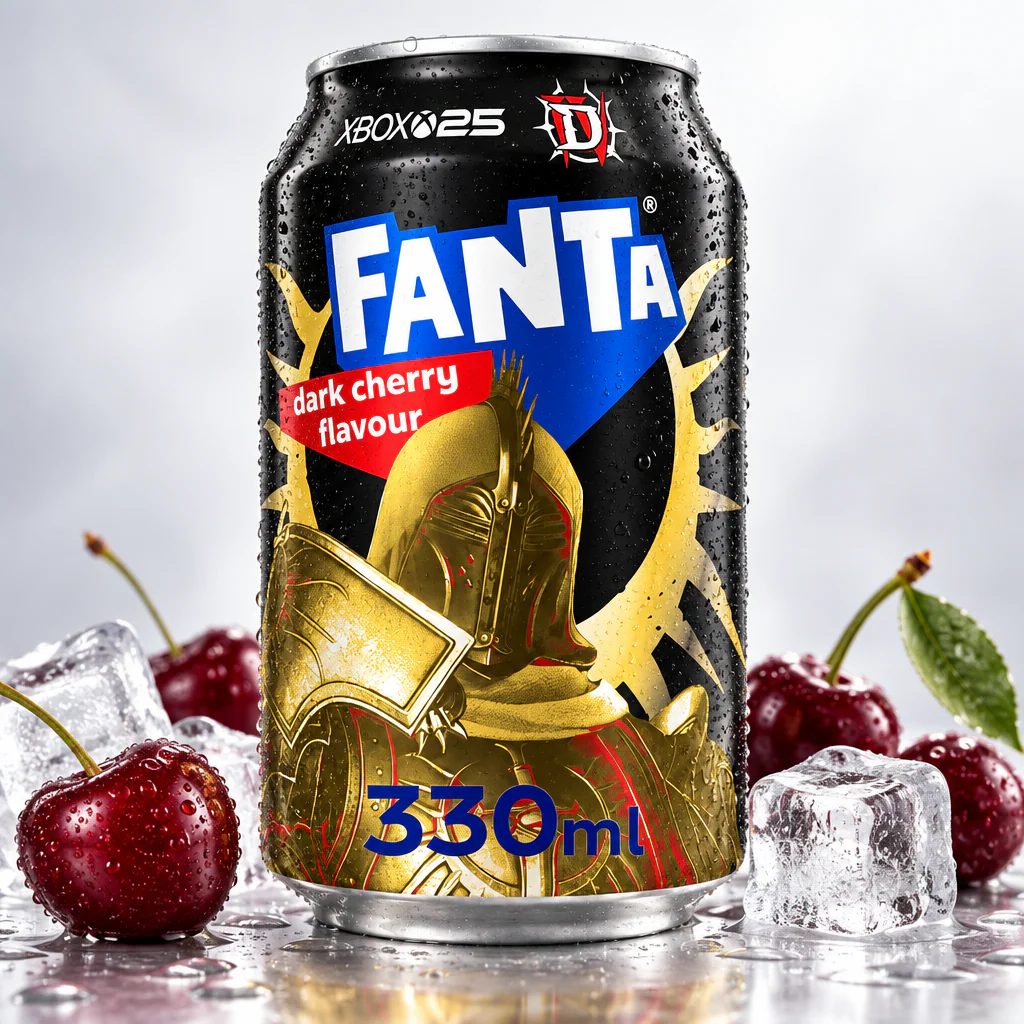 Напиток газированный Fanta Dark Cherry со вкусом темной вишни тонкий  330мл 1/24 (Дания)