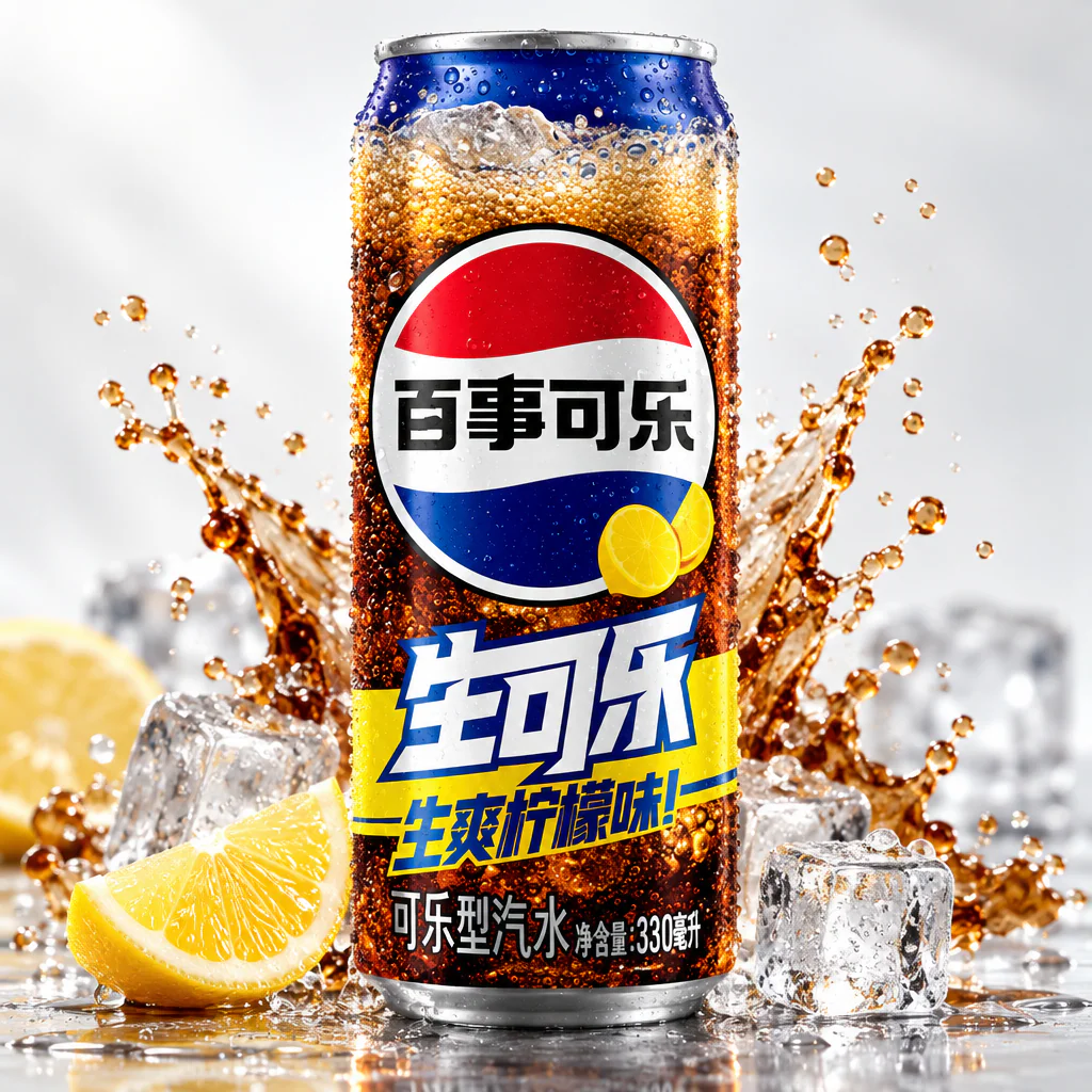 Напиток газированный Pepsi Free Sugar Raw Cola Lemon органическим вкусом колы с лимоном (тонкая банка) 330мл 1/12 (Китай)