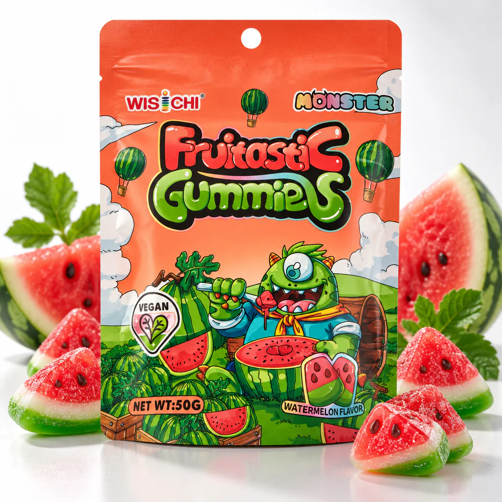 Жевательные конфеты Wisichi Watermelon Pectin Candy со вкусом арбуза 50г 1/10 (Китай)