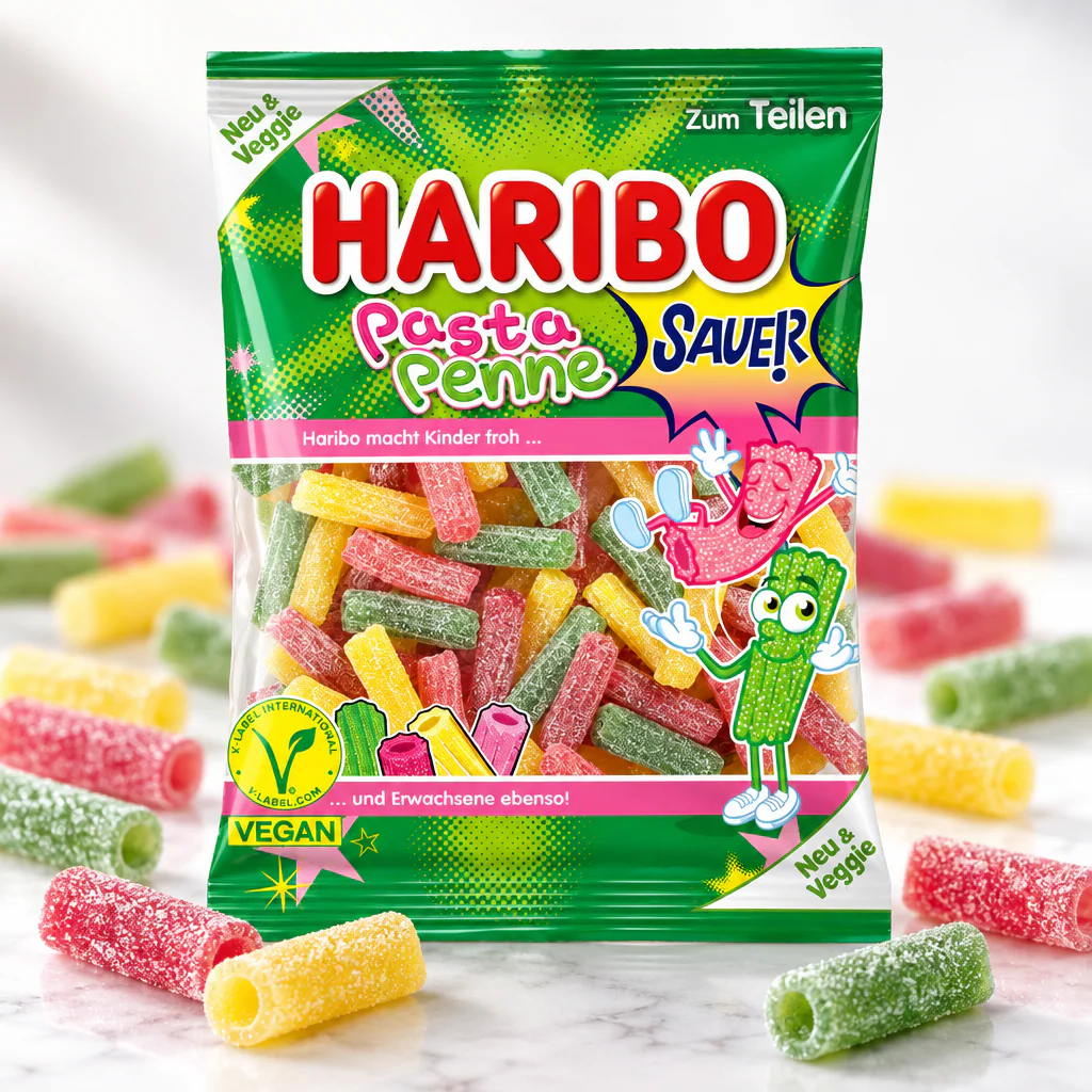 Мармелад жевательный Haribo Sauer Limited Pasta Penne кислая лента Пенне 160г 1/16 (Германия)