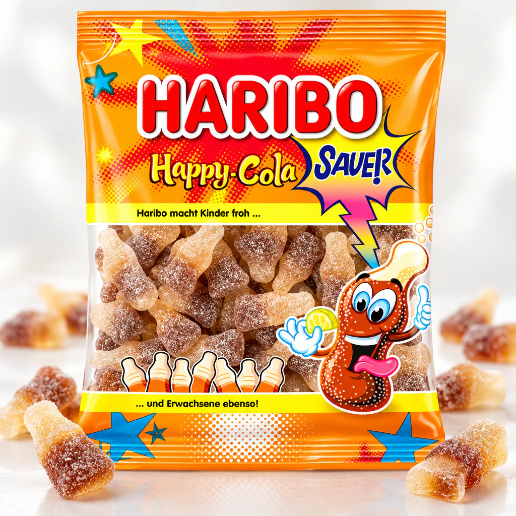 Мармелад жевательный Haribo Happy Cola Sauer кислая кола в сахаре 175г 1/18 (Германия)