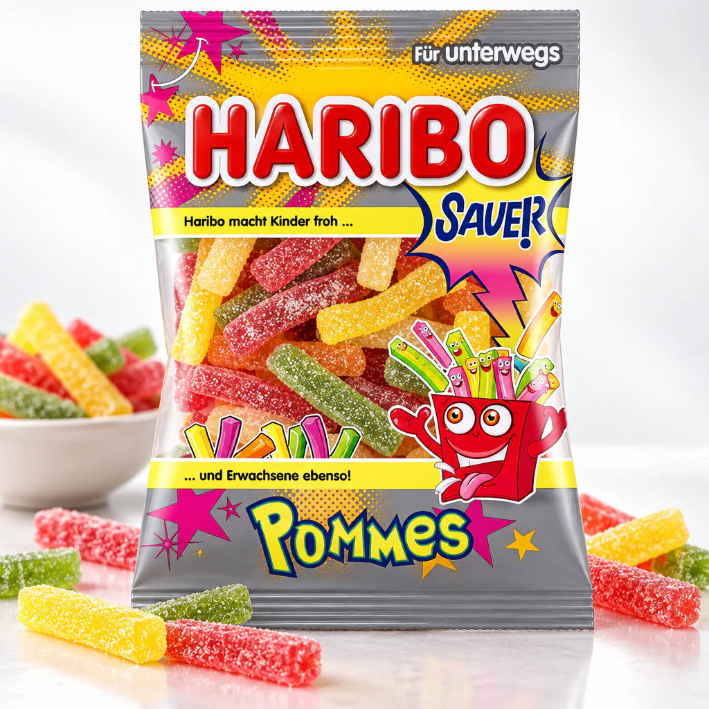 Мармелад жевательный Haribo Pommes Saure картошка фри в сахаре 100г 1/24 (Германия)