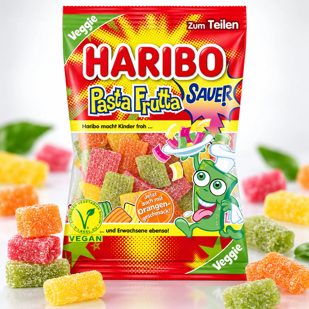 Мармелад жевательный Haribo Pasta Frutta Sauer кислые в сахаре 160г 1/16 (Германия)