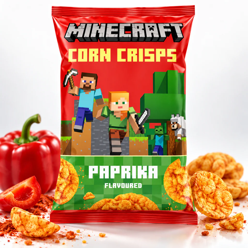Чипсы кукупузные Minecraft Paprika Crisps 60г 1/12
