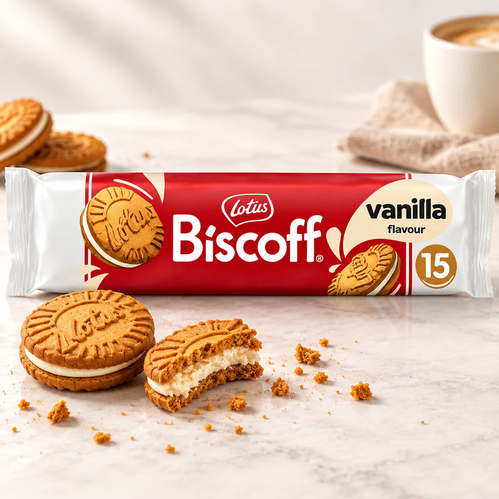 Печенье Lotus Biscoff Vanilla со вкусом ванили 150г 1/9 (Бельгия)