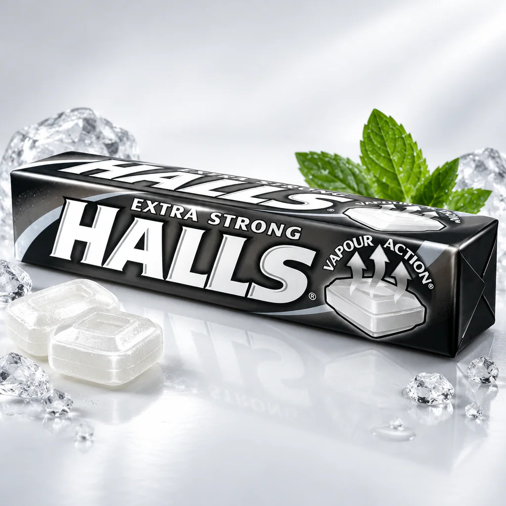 Карамель леденцовая HALLS Extra Strong со вкусом ментола и эквалипта 32г 1/20
