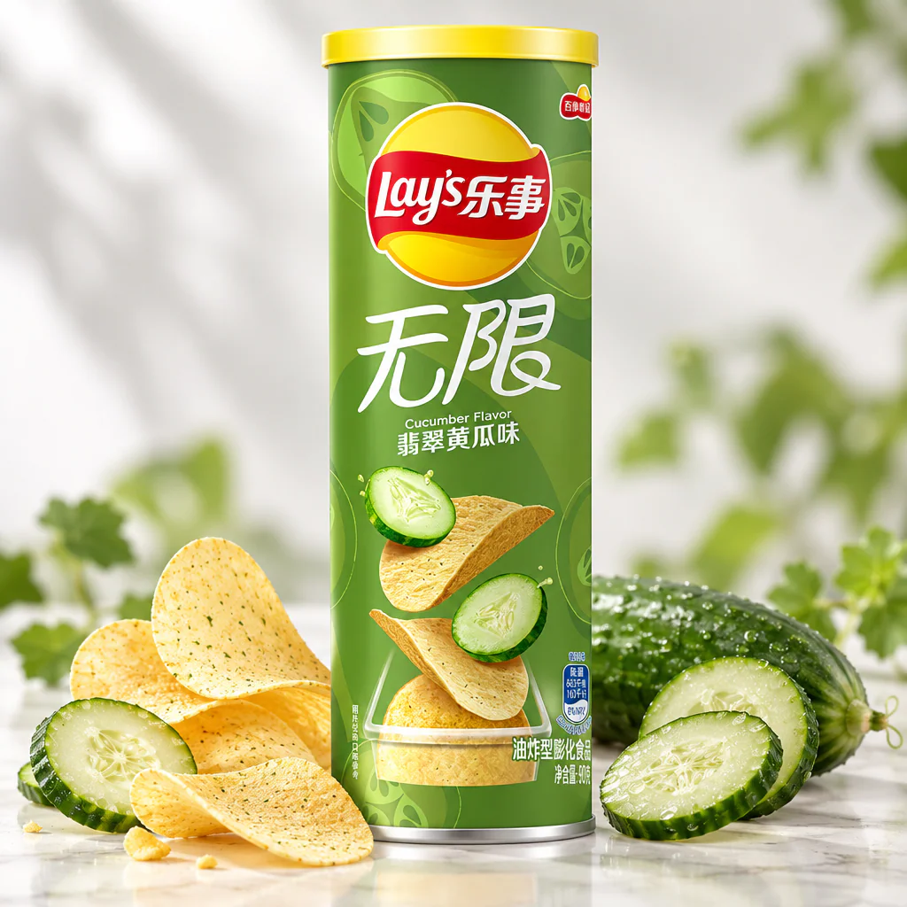 Чипсы Lay's STAX Сucumber со вкусом огурца 90г 1/24 (Китай)