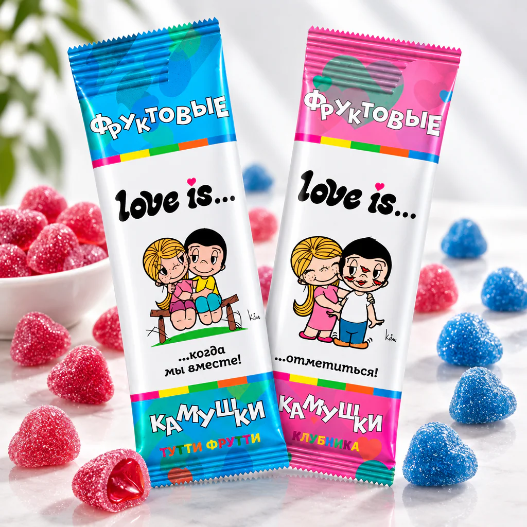 Драже жевательное LOVE IS микс вкусов 12г 1/24 (Россия)