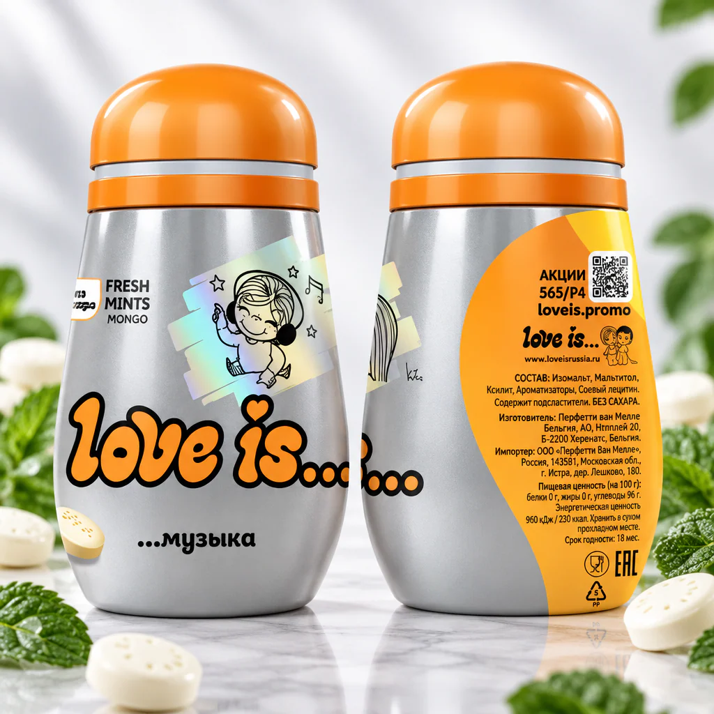 Освежающие конфеты LOVE IS со вкусом манго (банка) 45г 1/6